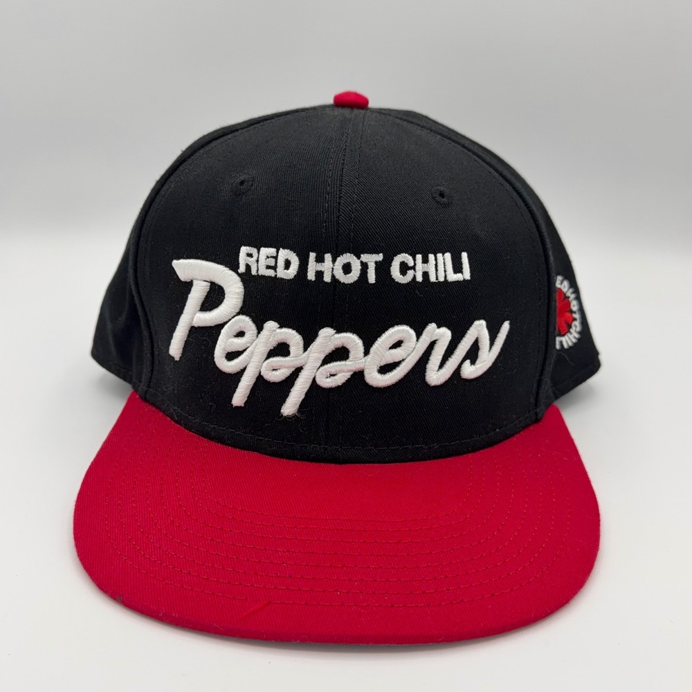 Red Hot Chili Peppers Snapback Hat Mens OSFA Unlimited Love World Tour Black Red